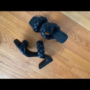 Braided leather heels